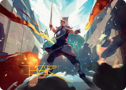 Sokka, Tenacious Tactician Art Card (Gold-Stamped Signature) [Avatar: The Last Airbender Art Series]