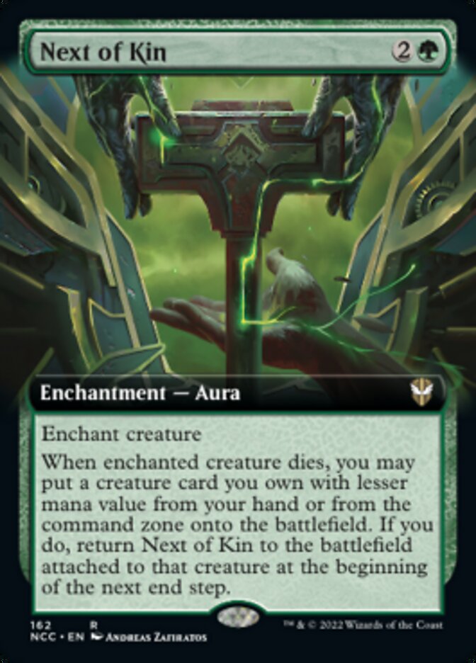new capenna cards mtg Next of Kin (Extended Art) [Streets of New Capenna Commander]